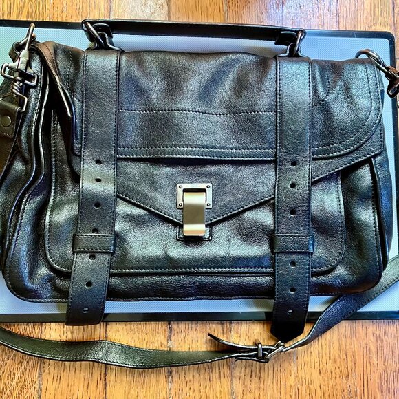 Proenza Schouler PS1 Satchel Bag (Black, Leather) - Picture 1 of 7